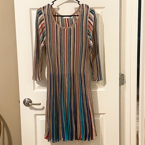 Cato Multi Color Vertical Stripe Sweater Dress - Picture 2 of 5